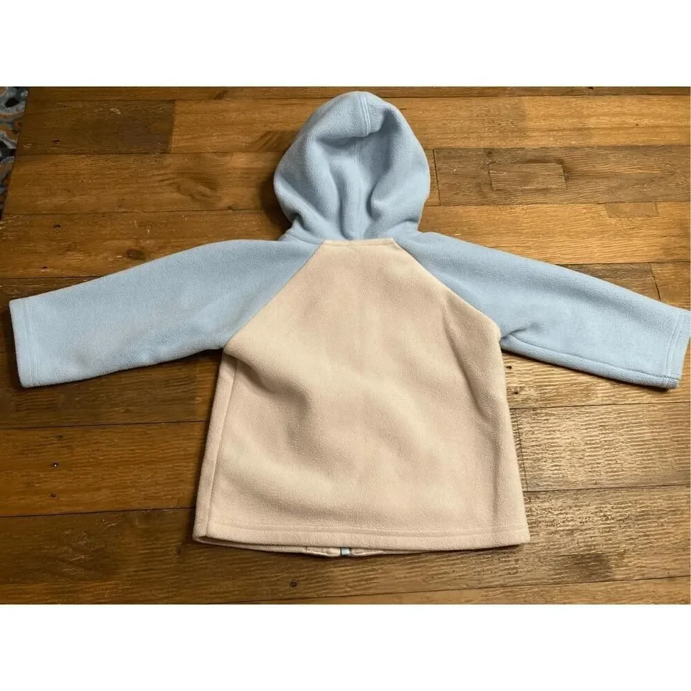 Gymboree 18-24m lion ROAR blue beige zip up shirt jacket fleece hoodie vintage